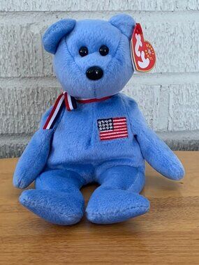 Ty Beanie Baby 9/11 Memorial 4506 America 2001 Patriotic Teddy Bear EUC